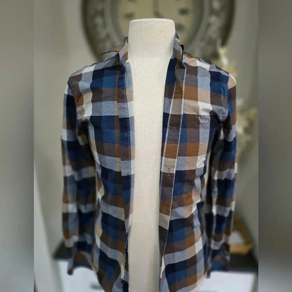 Casual Cool Blue Plaid Par Simons Shirt Size Small - Picture 4 of 11